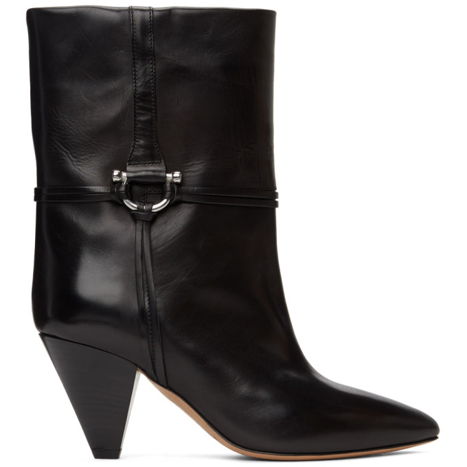 Isabel Marant Black Leather Lilet Ankle Boots