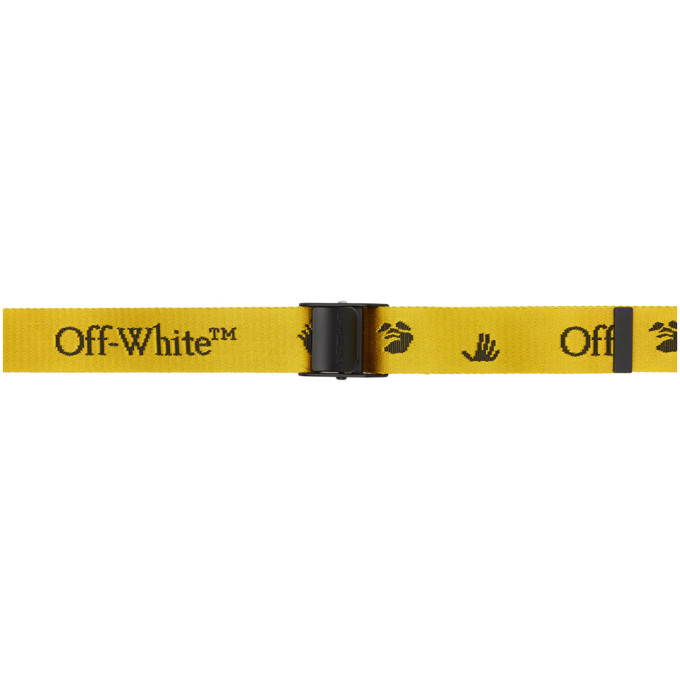 Off-White Yellow and Black Mini Industrial New Logo Belt