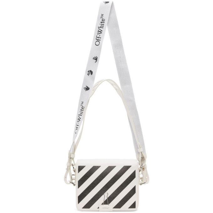 Click to view more detailed imagery on our partner's website Off-white Black & White Baby Diag Flap Bag