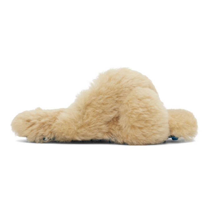Off White Beige Merino Spike Slipper 202607f12403502