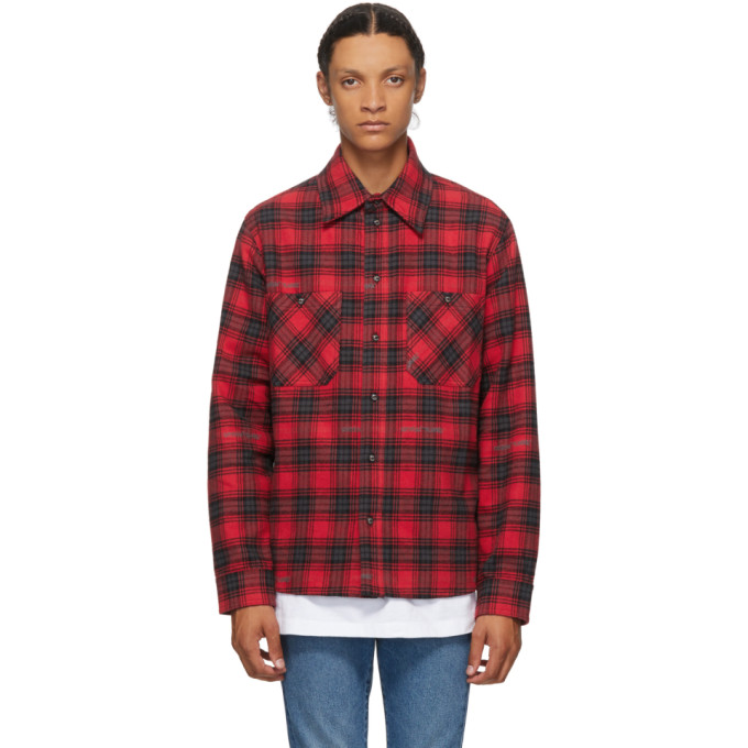 Off-White Red Flannel Stencil Shirt