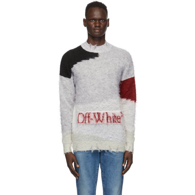 Click to view more detailed imagery on our partner's website Off-white Mohair Blend Sweater In 0825 Gryred