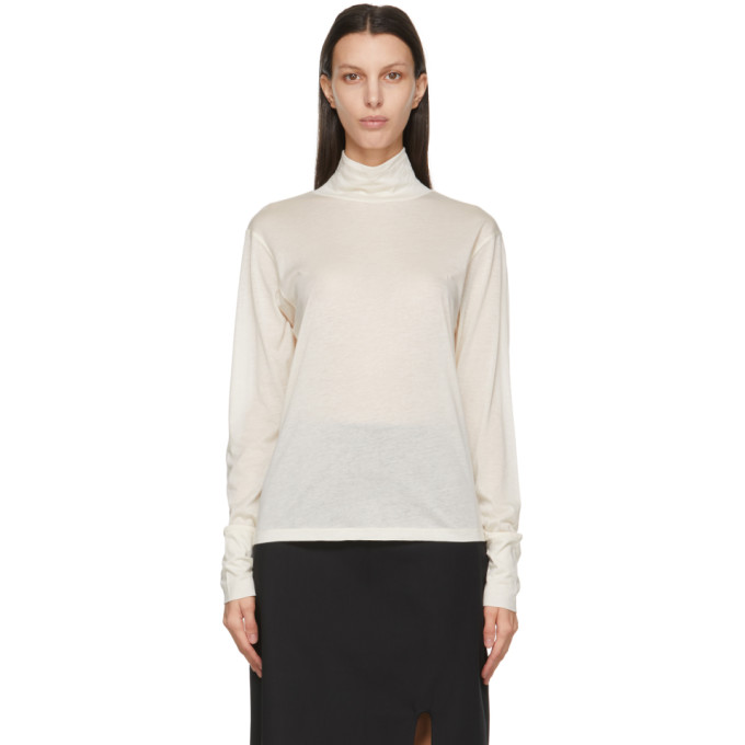 Studio Nicholson Off-White Silk Jersey Turtleneck