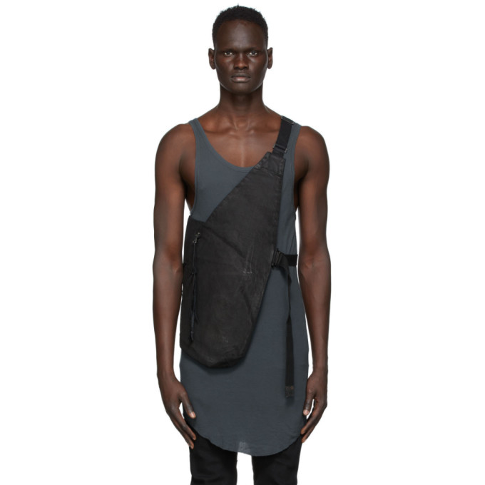 Boris Bidjan Saberi Black Vinyl Cotton Vest Bag