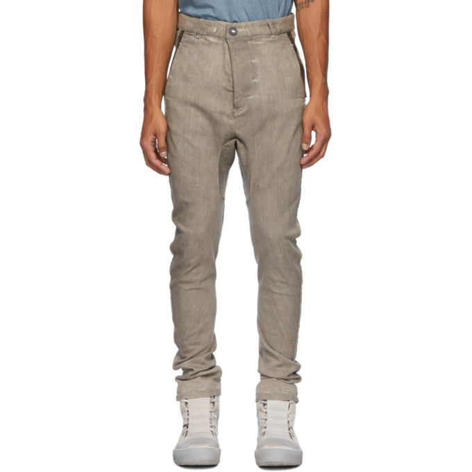 Boris Bidjan Saberi Taupe Oxidized Jeans