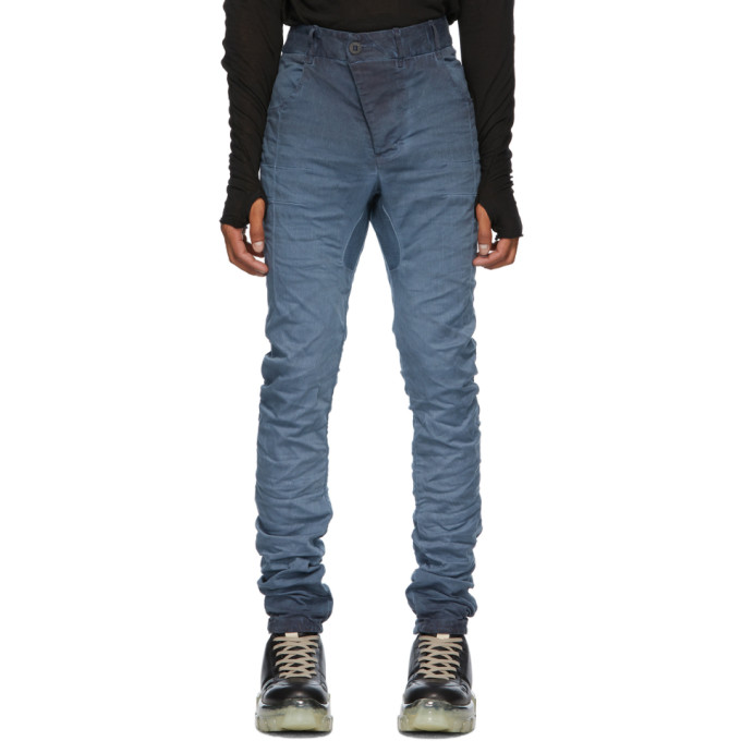 Boris Bidjan Saberi Blue Crinkled Jeans