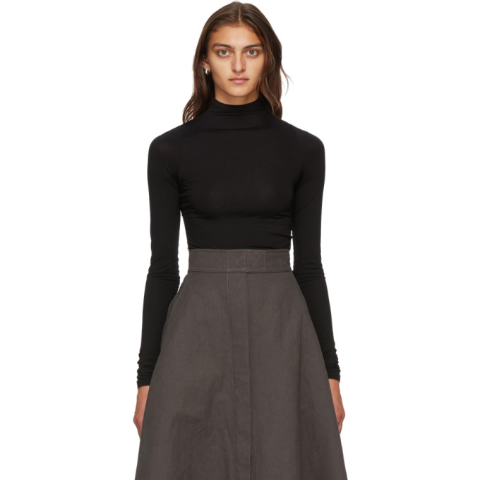 Lemaire Black Twisted Secondskin Turtleneck