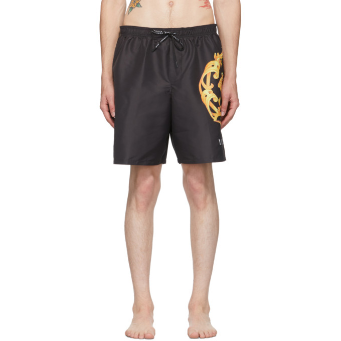 black versace swim shorts