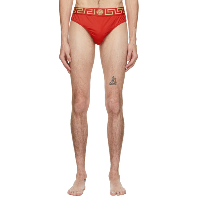 Versace Underwear Red Medusa Swim Briefs