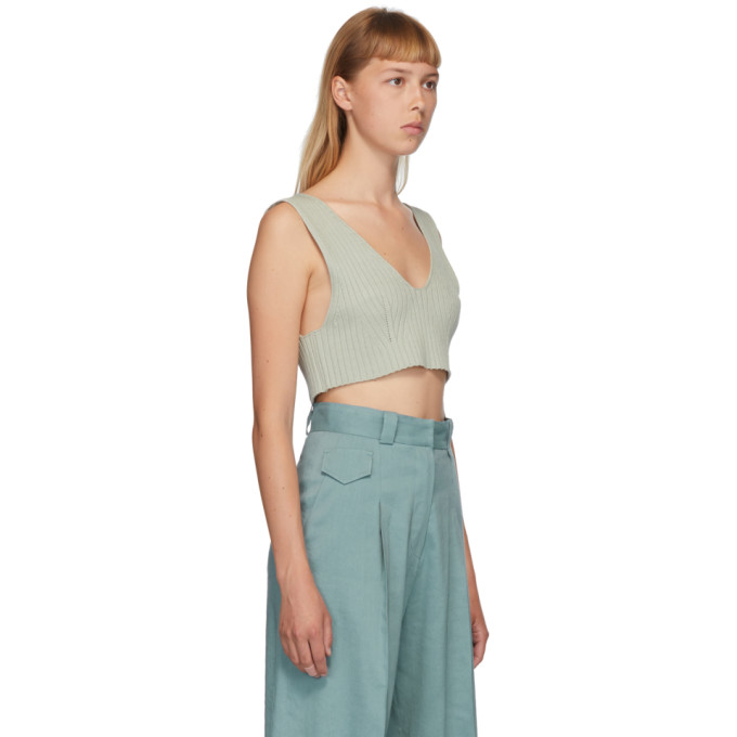 LOW CLASSIC LOW CLASSIC GREEN RIB KNIT TANK