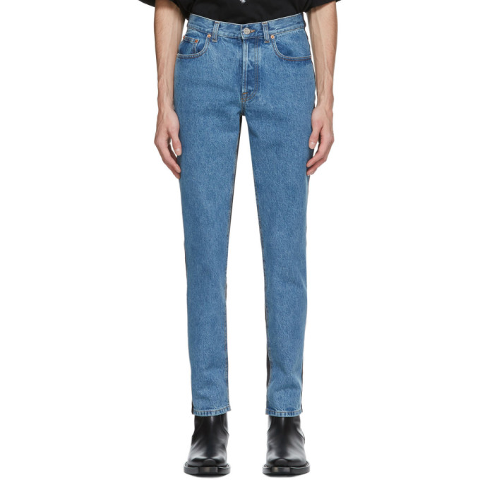 VETEMENTS Blue and Black 50-50 Jeans