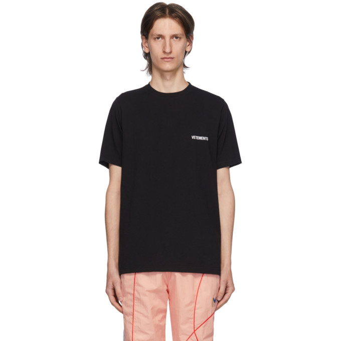 VETEMENTS Black Logo Front Back T-Shirt