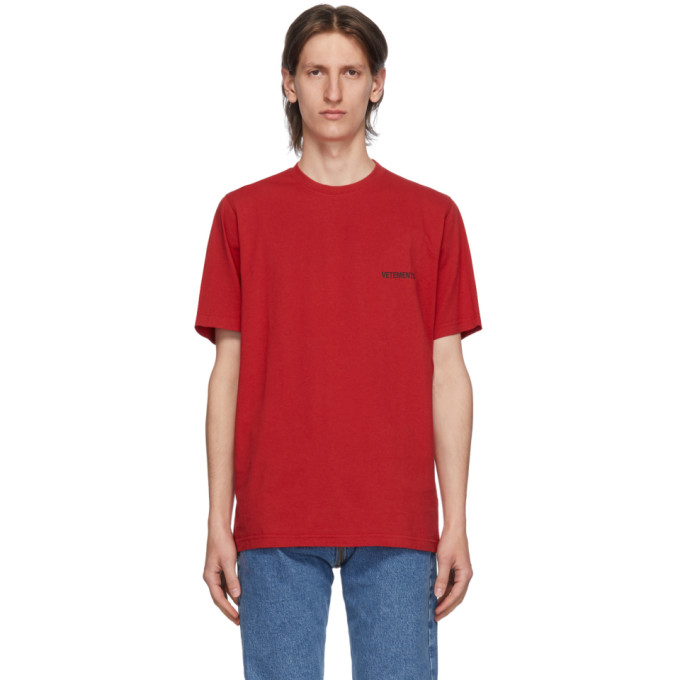 VETEMENTS Red Logo Front Back T-Shirt