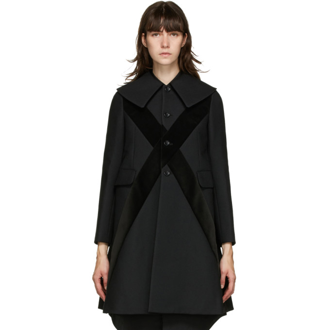 COMME DES GARÇONS COMME DES GARÇONS COMME DES GARCONS COMME DES GARCONS BLACK VELVET CROSS COAT