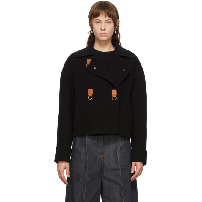 Loewe Loewe Black Wool and Cashmere Cropped Jacket