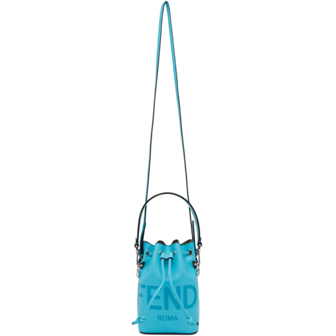 Fendi Blue Mini Allover Mon Tresor Bucket Bag