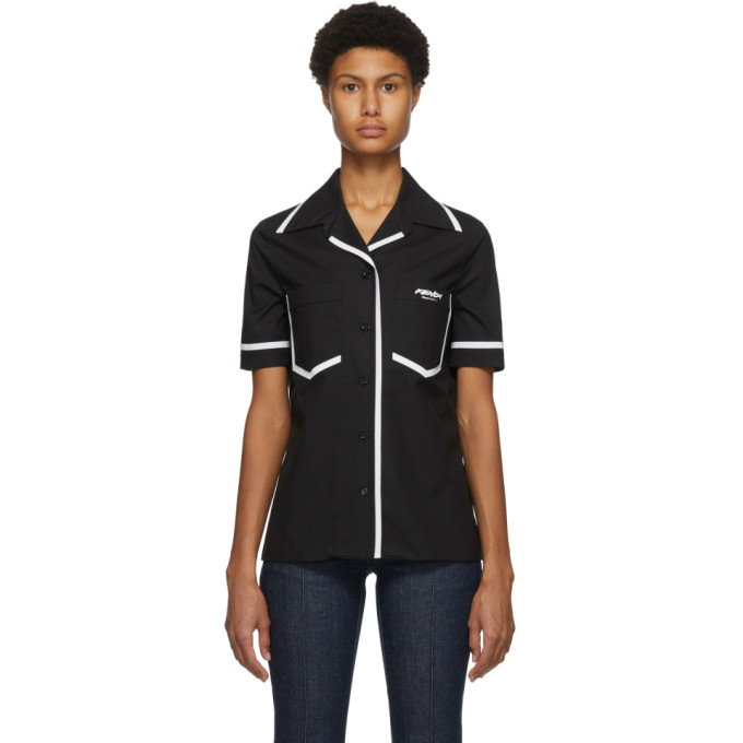 Fendi Black Eco Popeline Short Sleeve Shirt