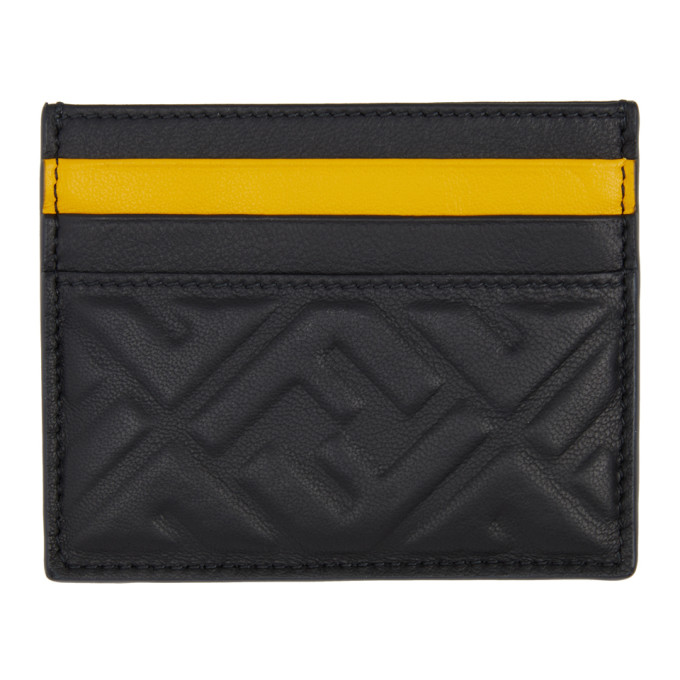 Fendi Black and Yellow Forever Fendi Business Card Holder