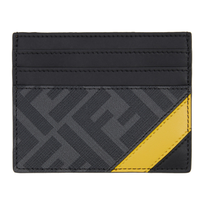 Fendi Black and Yellow Forever Fendi Business Card Holder