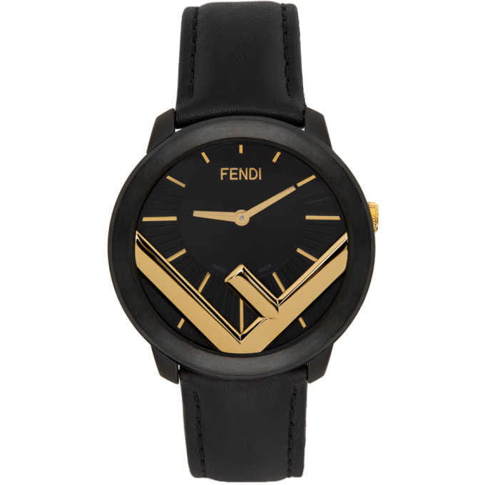 Fendi Black and Gold Run Away F is Fendi Watch