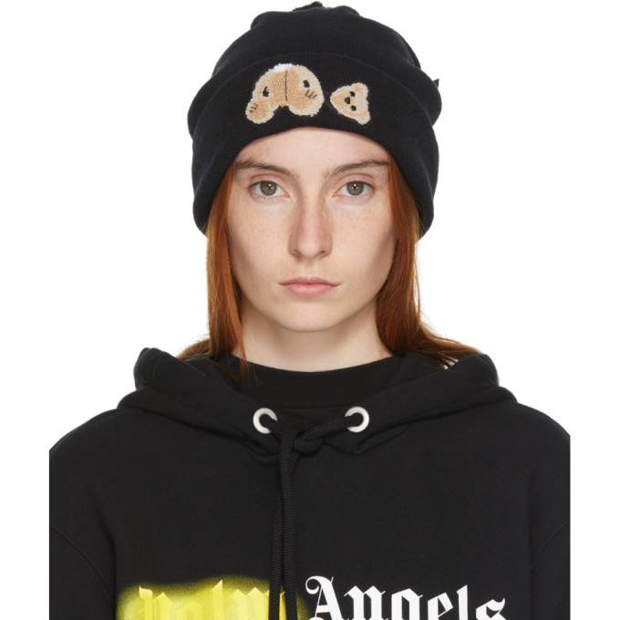 Click to view more detailed imagery on our partner's website Palm Angels Bear Beanie In Black/brown