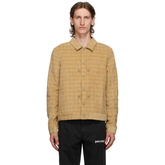 Palm Angels Palm Angels Tan Checkered Corduroy Jacket