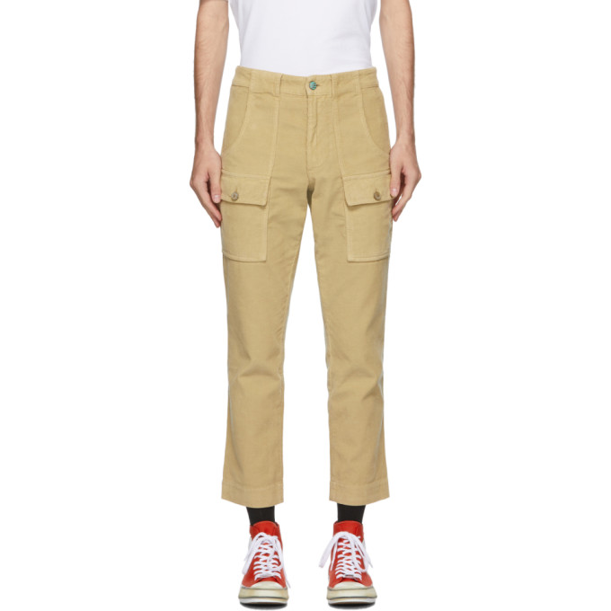 Palm Angels Beige Corduroy Cargo Pants 