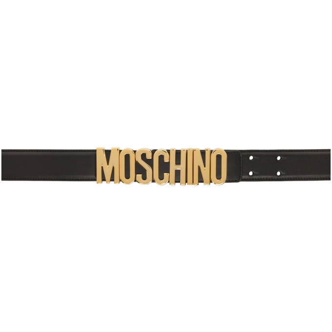 black and gold moschino belt