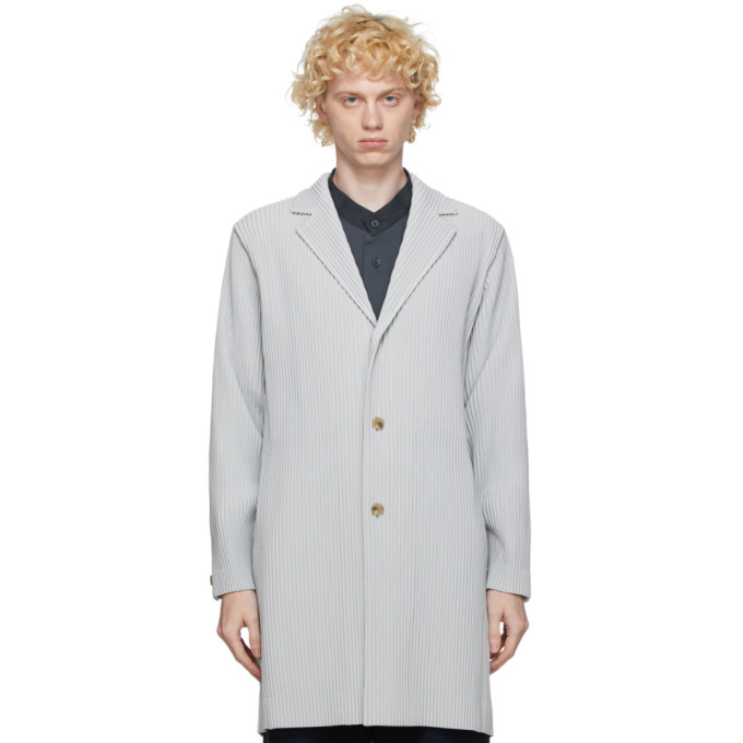 Homme Plisse Issey Miyake Grey Basic Long Coat