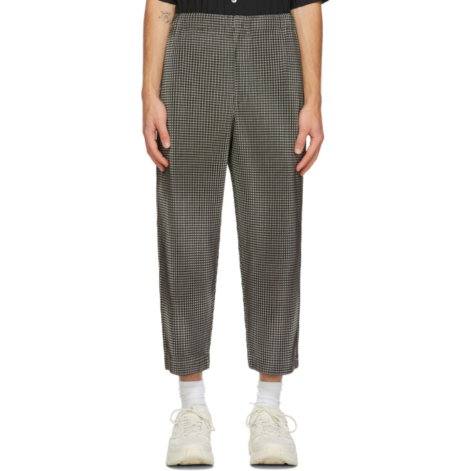 Click to view more detailed imagery on our partner's website Pleats Please Issey Miyake Homme Plisse Issey Miyake Black Gingham Hologram Trousers In 15 Black