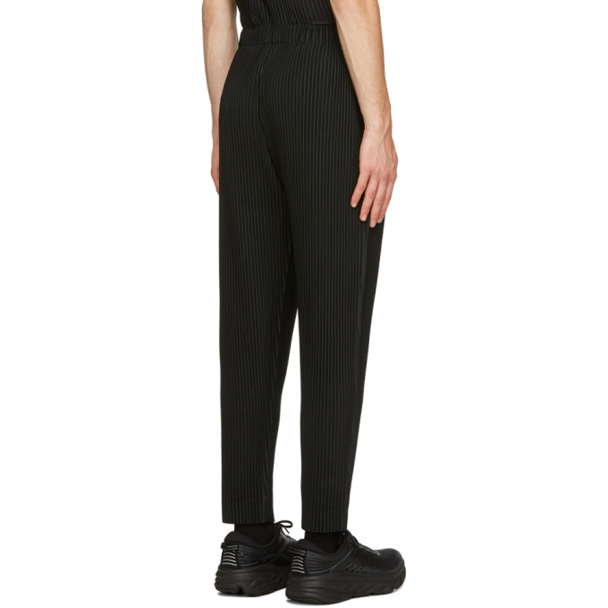 ISSEY MIYAKE BLACK COLORFUL PLEATS TROUSERS