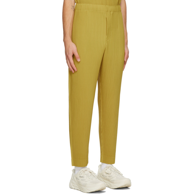 ISSEY MIYAKE HOMME PLISSE ISSEY MIYAKE YELLOW COLORFUL PLEATS TROUSERS