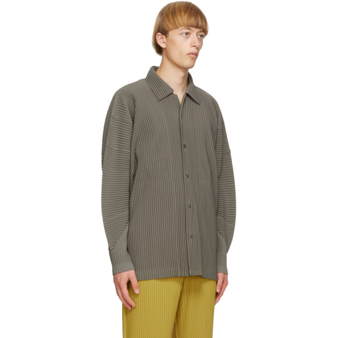 ISSEY MIYAKE HOMME PLISSE ISSEY MIYAKE GREY MC JUNE SHIRT