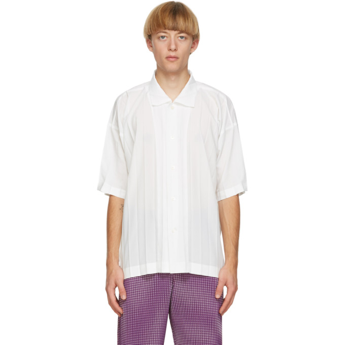 Homme Plisse Issey Miyake White Edge Short Sleeve Shirt