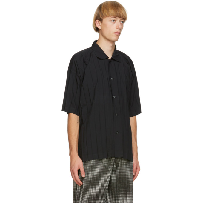 ISSEY MIYAKE HOMME PLISSE ISSEY MIYAKE BLACK EDGE SHORT SLEEVE SHIRT