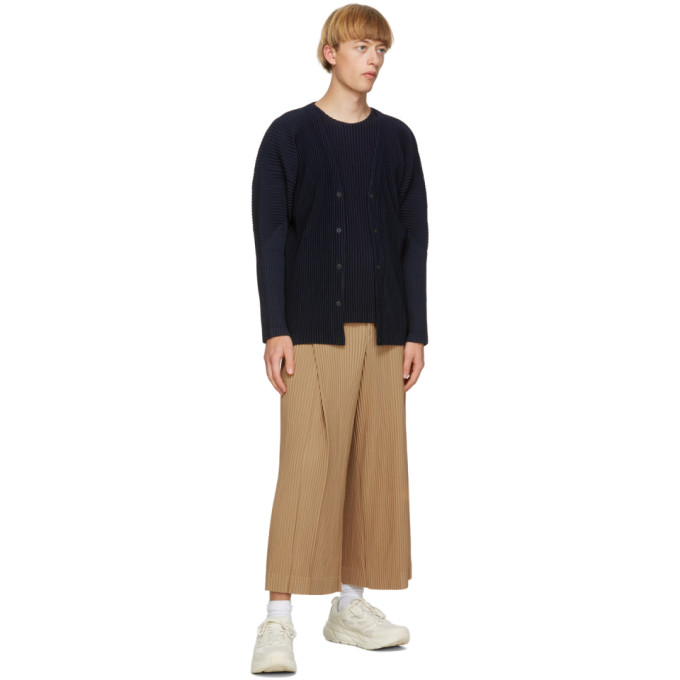 ISSEY MIYAKE HOMME PLISSE ISSEY MIYAKE NAVY BASICS CARDIGAN