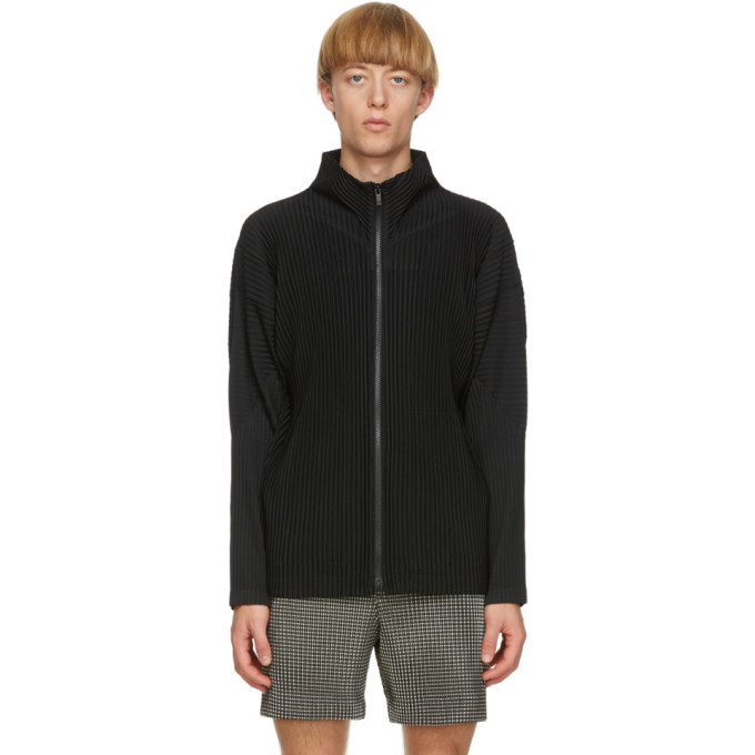 ISSEY MIYAKE BLACK BASICS ZIP-UP JACKET