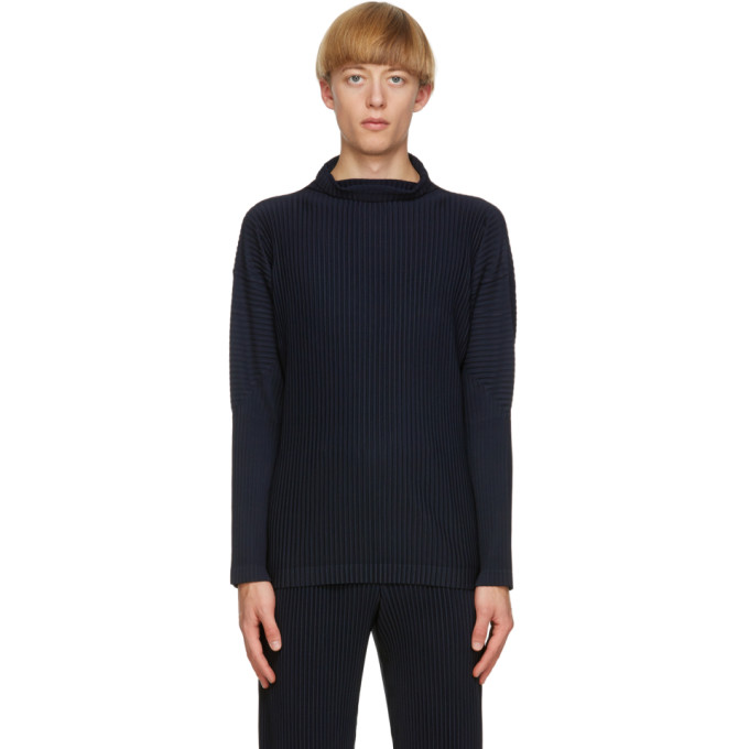 ISSEY MIYAKE HOMME PLISSE ISSEY MIYAKE NAVY BASICS TURTLENECK