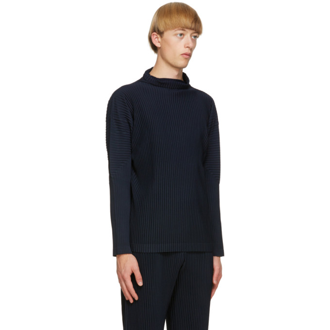 ISSEY MIYAKE HOMME PLISSE ISSEY MIYAKE NAVY BASICS TURTLENECK