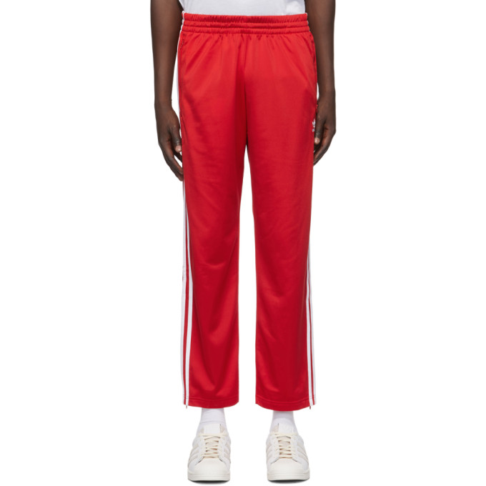 adidas red firebird track pants