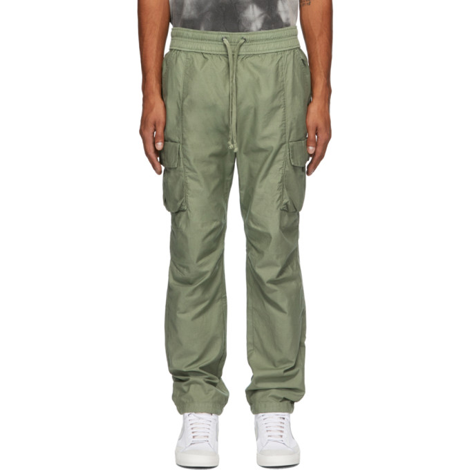 John Elliott Green Sateen Cargo Pants