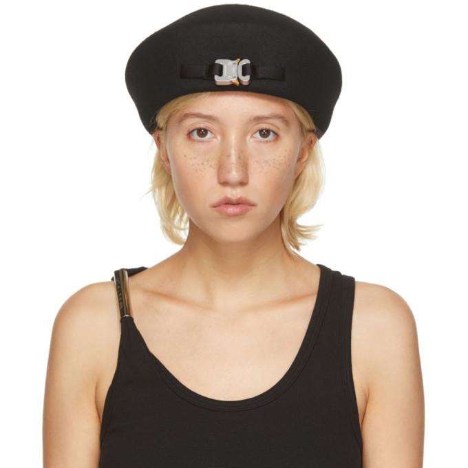 1017 ALYX 9SM SSENSE Exclusive Black Wool Bardot Beret 202776F01716201