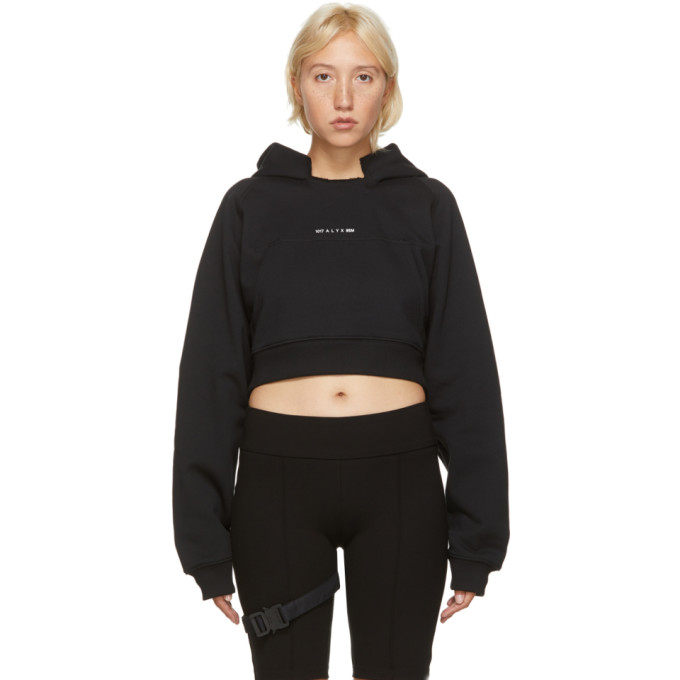 1017 ALYX 9SM Black Cropped Visual Hoodie 202776F09710303