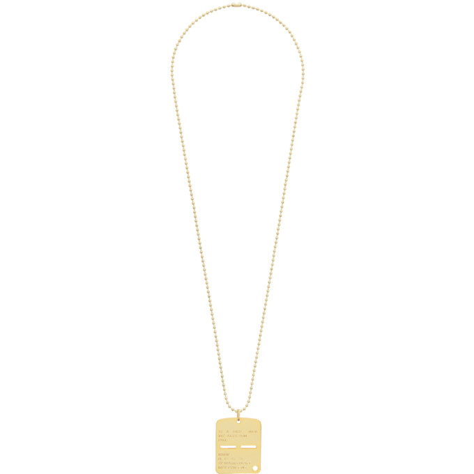 1017 ALYX 9SM Gold Military Tag Necklace