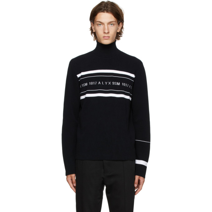 1017 ALYX 9SM Black Multi Stripe Logo Turtleneck