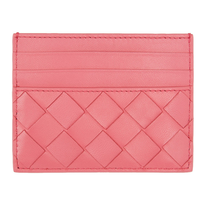 Bottega Veneta Pink Intrecciato Card Holder