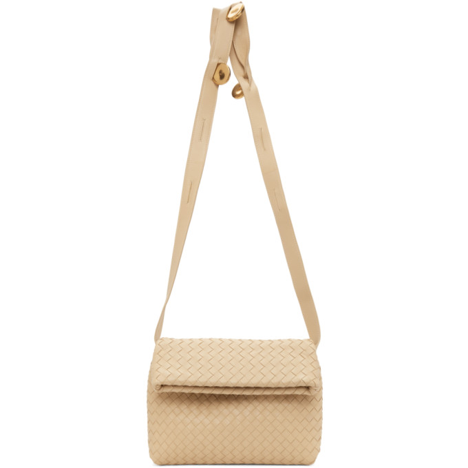 Bottega Veneta Beige Intrecciato The Fold Bag