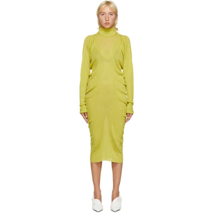 Bottega Veneta Green Rib Seamless Dress