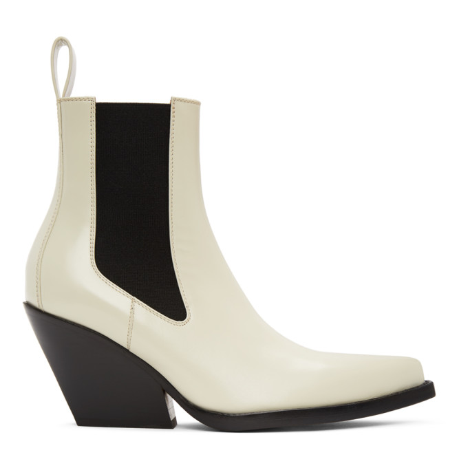 Bottega Veneta Off-White The Lean Heeled Chelsea Boots
