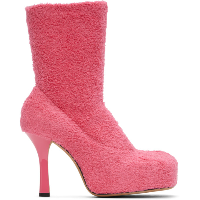 Bottega Veneta Pink Knit The Bold Boots